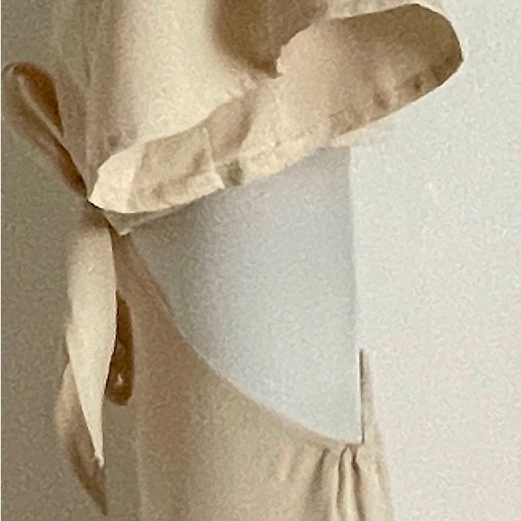 Chic Boho Ivory Crepe Cutout Tie-Front DRESS Size Small - Picture 6 of 15